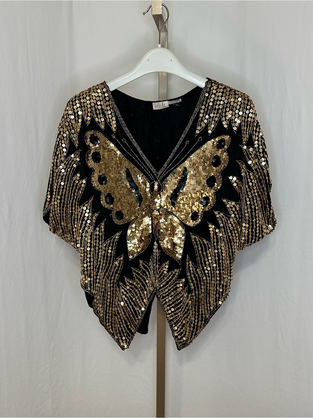 Valachi Creations Vintage Sequin Butterfly top